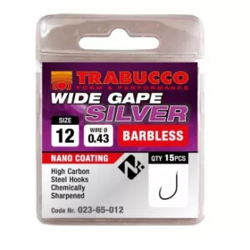   Trabucco Wide Gape Silver 14 Háčik s lopatkou, bez protihrotu 15ks