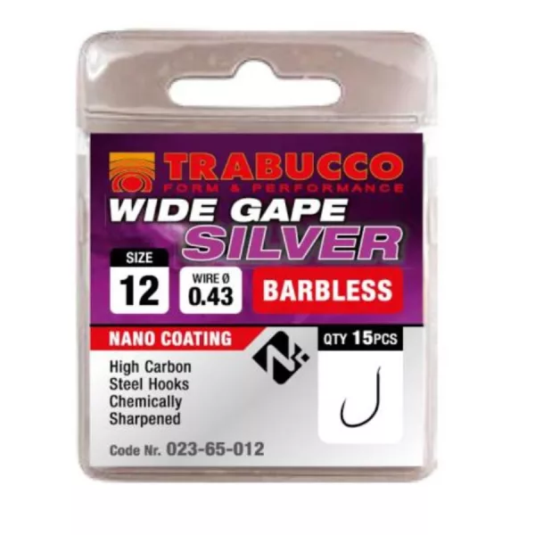 Trabucco Wide Gape Silver 16 Háčik s lopatkou, bez protihrotu 15ks