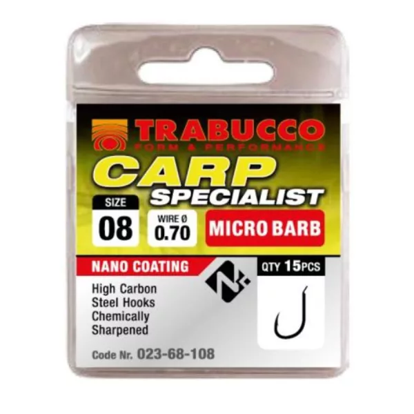 Trabucco Carp Specialist 08 Háčik s lopatkou, s protihrotom 15ks