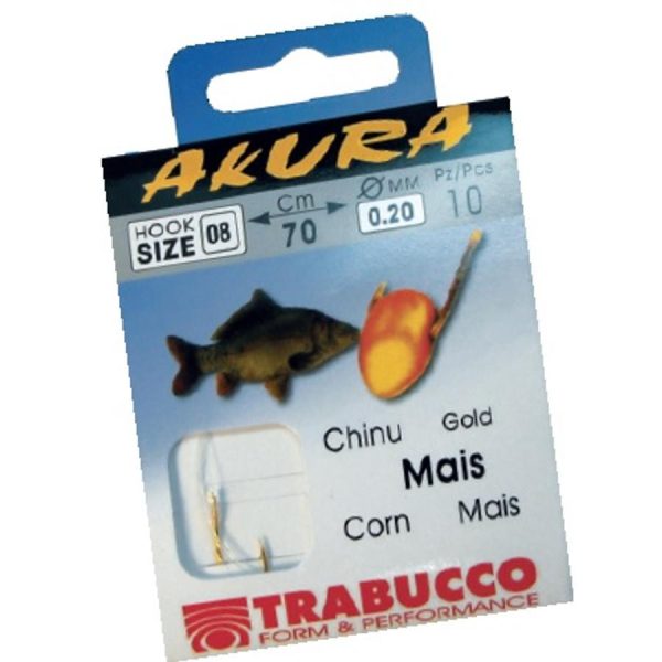 Trabucco Akura Mais 01 Monofilový predviazaný háčik s očkom a protihrotom 10ks