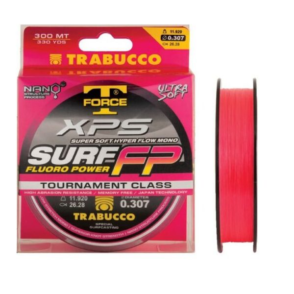 Trabucco T-Force XPS Surf Fluoro Power 300m 0,20mm Monofilný hlavný vlasec