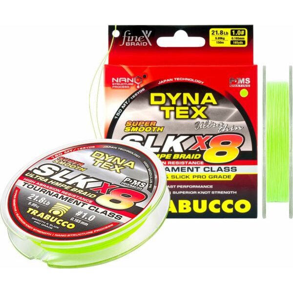 Trabucco Dyna-Tex SLK X8 SS 150m 0,084mm Limetková zelená pletená hlavná šnúra