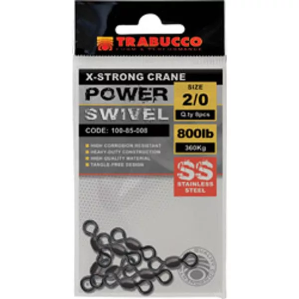Trabucco SS X-Strong Crane Power Swivel 2/0 Nerezový obratlík 8ks