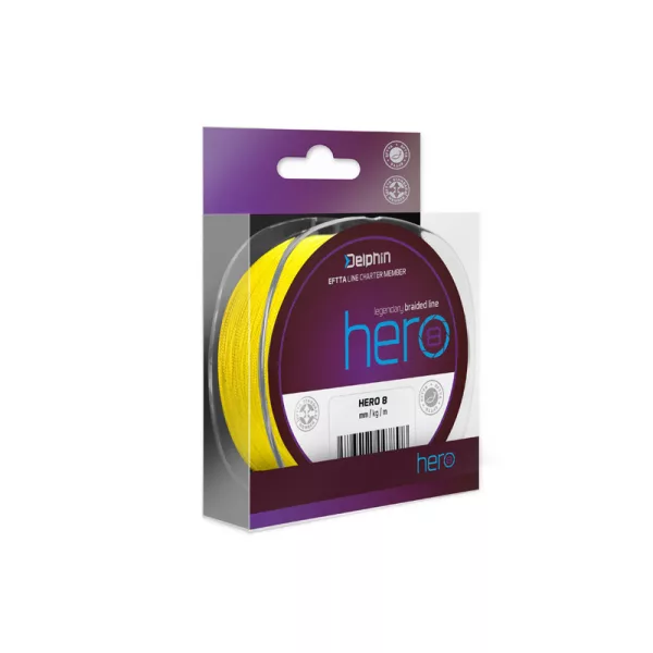 Delphin HERO 8 0,12mm Pletená Fluo žltá