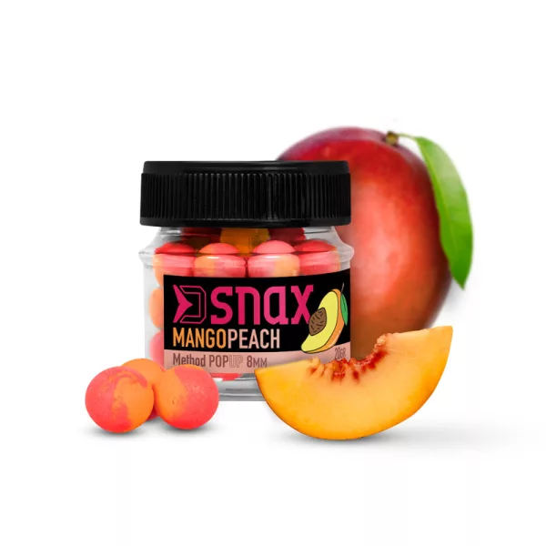 Návnady, kŕmenie - Háčiková nástraha - Delphin D SNAX POP nástraha 8mm Mango-Broskyňa Pop Up Feeder Nástraha