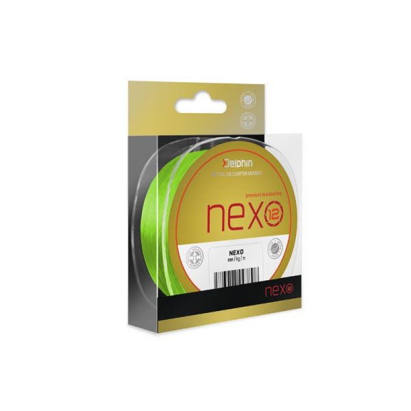 Delphin NEXO 12 / fluo zelený 0,18mm 28,6lbs 130m pletená hlavná šnúra