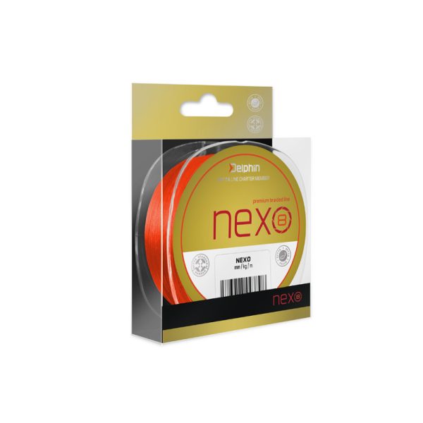 Delphin NEXO 8 / fluo oranžový 0,20mm 31,9lbs 130m pletená hlavná šnúra