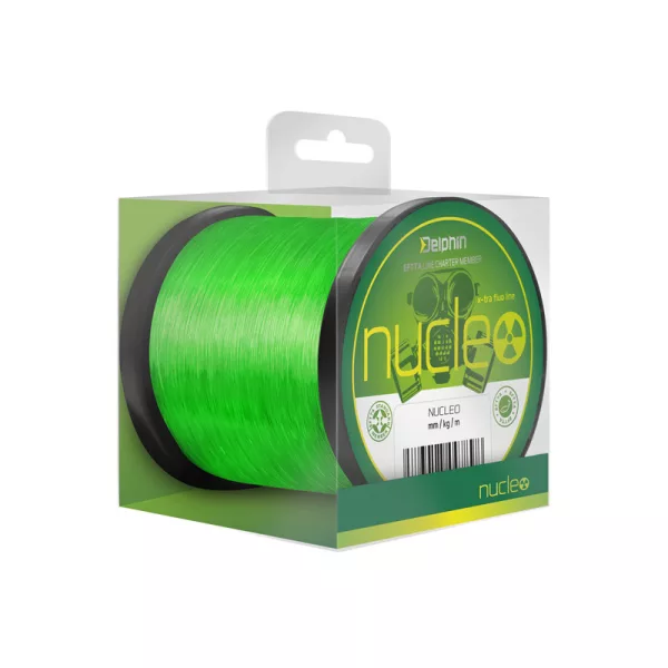 Delphin Nucleo Fluo Zelený 0,35mm 15000m Kaporový Monofilný vlasec