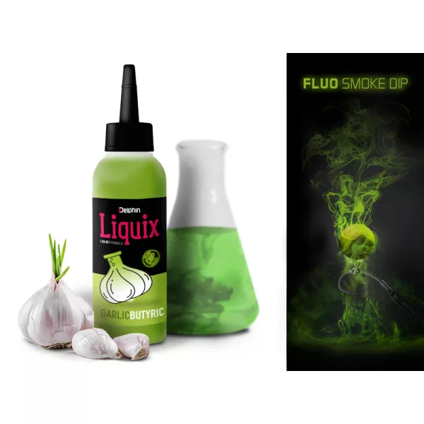 Delphin Fluo dip D SNAX LiquiX /100ml Cesnak-Kyselinomaslová liquid