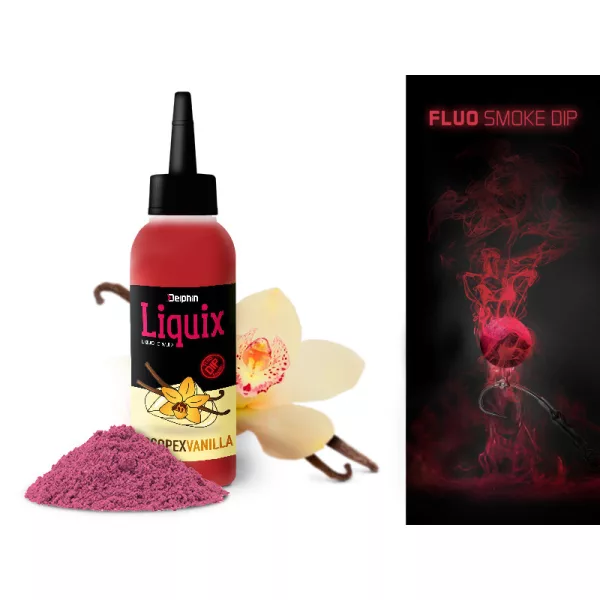Delphin Fluo dip D SNAX LiquiX /100ml Scopex-vanilkový liquid