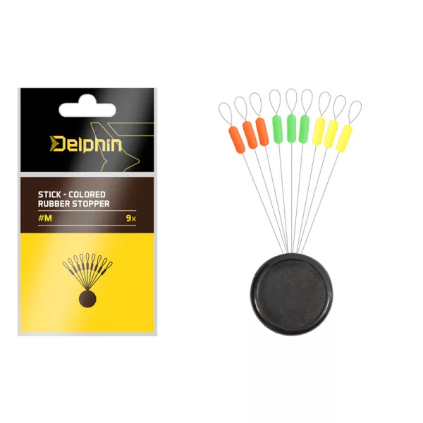 Delphin Stick – Farebný gumený zarážka - M 9ks