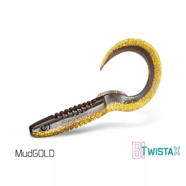 Delphin TwistaX Eeltail UVs - MudGold 6cm Plastová Nástraha 5ks