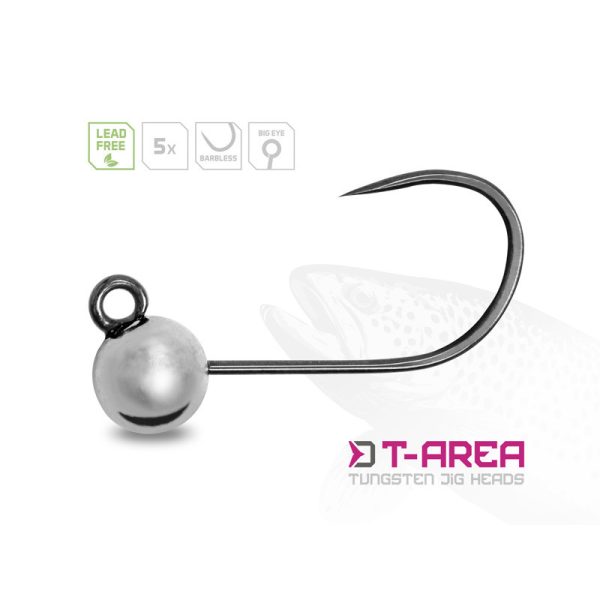 Delphin T-Area BL Tungsten Jig 6,4mm 2,2gr 4 Strieborná Micro Jig Hlavička 5ks
