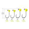 Delphin T-Area BL Tungsten Jig 6,4mm 2,2gr 4 Fluo Žltá Micro Jig Hlava 5ks