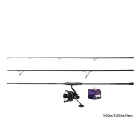   Delphin Kaprový set CorsaBlack Nero 3,60m s 3-dielnym prútom, navijakom Corzar 8T a vlascom Impulz 0,30mm