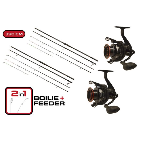 Carp Expert Max2 Double Tip 3,90m Prút s navijakom Max2 DT 6000 Duopack