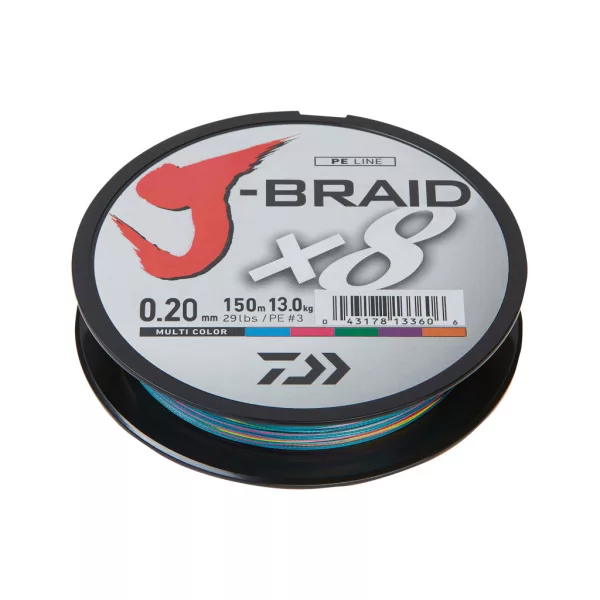 Daiwa J-Braid X8 Multi-Color 0,13mm 150m Fonott Főzsinór