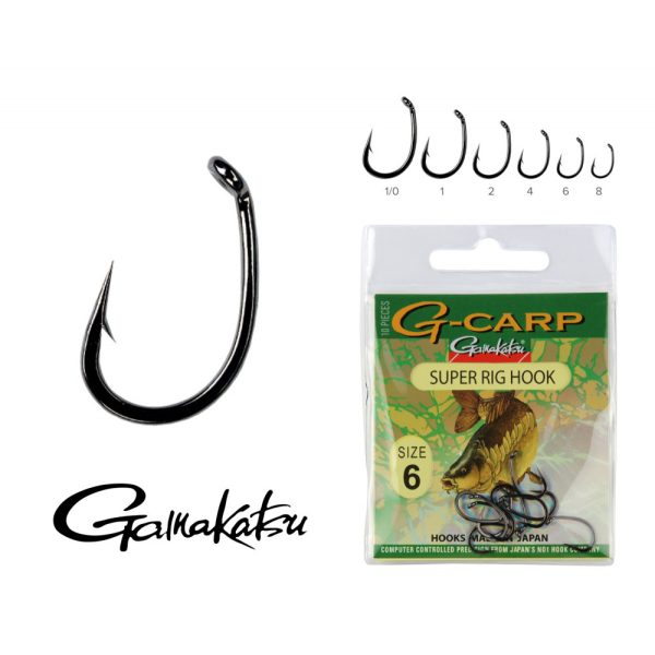 Gamakatsu G-Carp pop-up Čierny 2 10ks/balenie S očkom S protihrotom Háčik na boilies