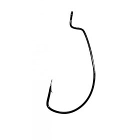   Gamakatsu Worm Offset Čierna 5/0 5ks/balenie Háčik na dravce s očkom a protihrotom