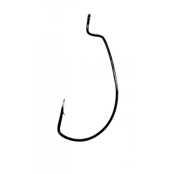 Gamakatsu Worm Offset Čierna 5/0 5ks/balenie Háčik na dravce s očkom a protihrotom