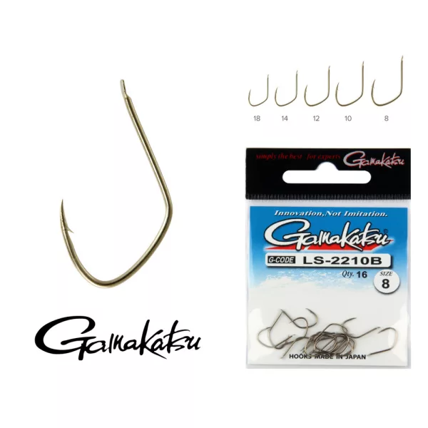 Gamakatsu LS-2210B/012 N/L Bronz 12 17ks/balenie Feederový háčik s lopatkou a protihrotom