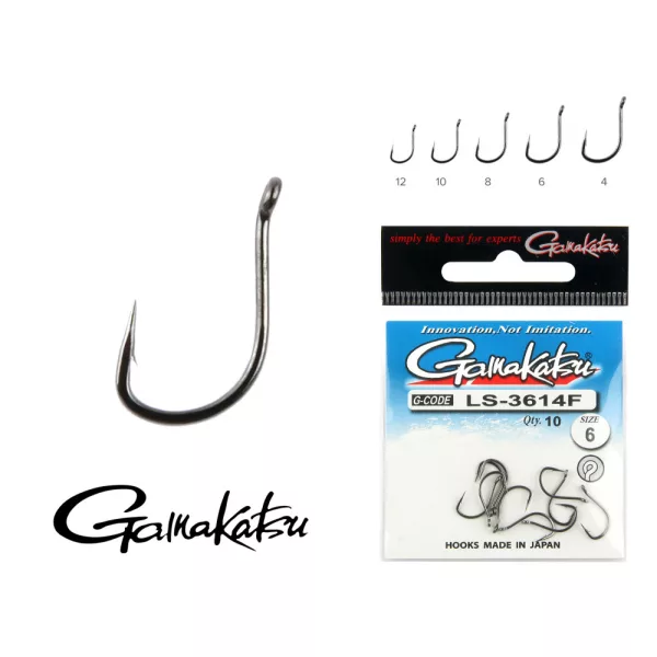 Gamakatsu LS-2210B/014 N/L Bronz 14 17ks/balenie Feederový háčik s lopatkou a protihrotom