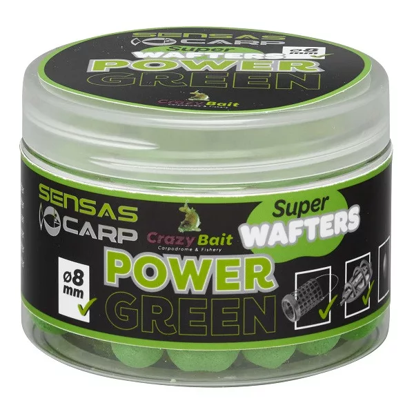 Sensas Wafters Super Power Green Cesnak 8mm Wafters 80gr