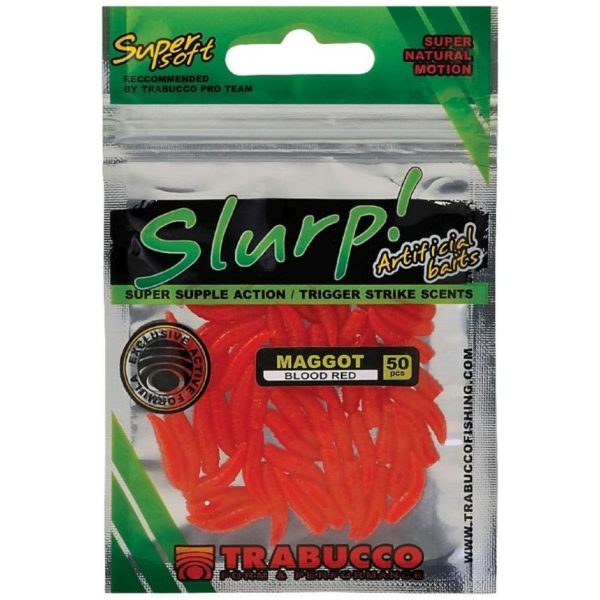 Trabucco Slurp Bait Maggot Blood Red Krvavočervený umelý kostniak 50ks