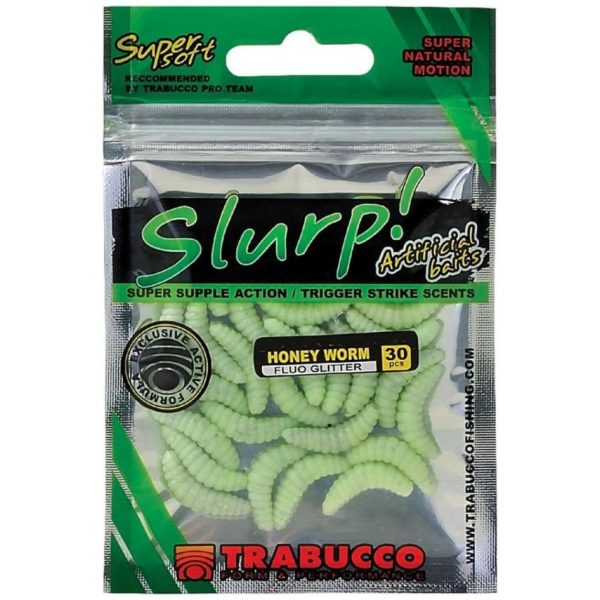 Trabucco Slurp Bait Honey Worm Fluo Glitter Fluo Včelia larva 30ks
