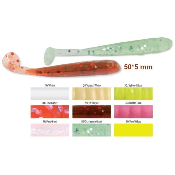 Trabucco Slurp Bait T-Shad Yellow Glitter Plastová umelá nástraha 10ks