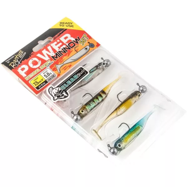 Rapture Power Minnow Set Shad Tail Číra Voda 7,5cm 5gr Mäkká Gumená Návnada 4ks