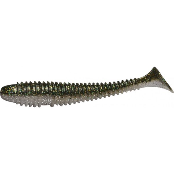 Rapture Ribbed Swing Shad 9,5cm Dymovo zelená Plastová Nástraha 7ks