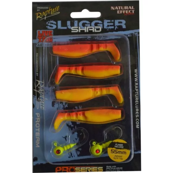 Rapture Slugger Shad Set 5,5cm Ohnivo žltá 4+2ks Súprava Umelých Nástrah