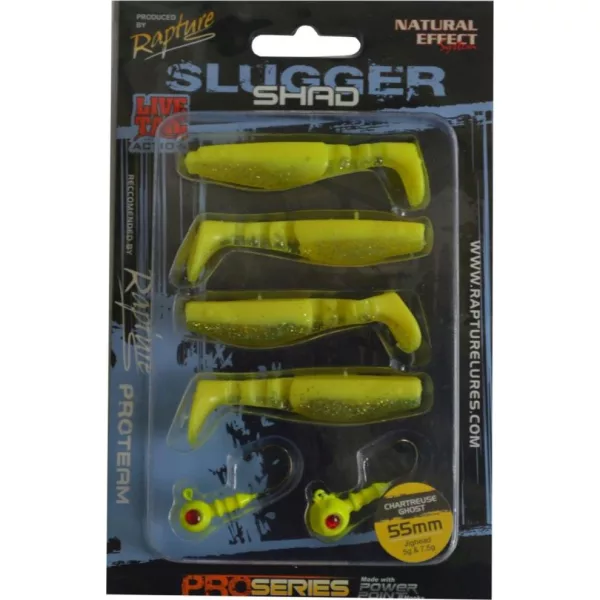 Rapture Slugger Shad Set 5,5cm Svietiaca 4+2ks Súprava Umelých Nástrah