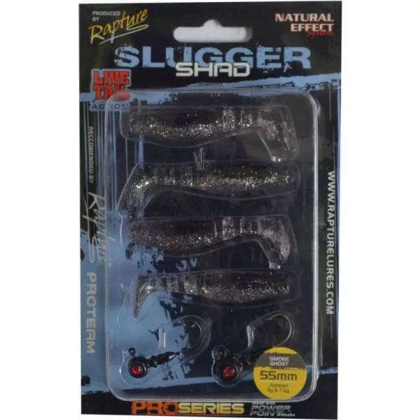 Rapture Slugger Shad Set 5,5cm Dymový duch 4+2ks Súprava Umelých Nástrah