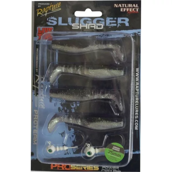 Rapture Slugger Shad Set 7,5cm Zelený lesk 4+2ks Súprava Umelých Nástrah