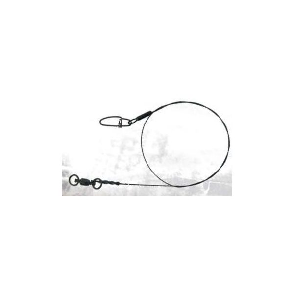 Trabucco Titanium Leader 20lb 12 Bb/Snap/Titánium Oceľový náväzec s karabínkou a ložiskovým obratlíkom