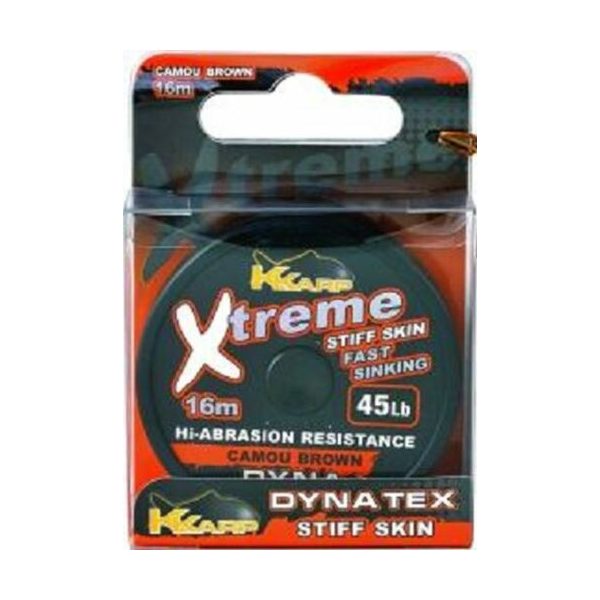 K-Karp Dyna Tex Xtreme Stiff 16m 45lb Camo Hnedý Nadväzec