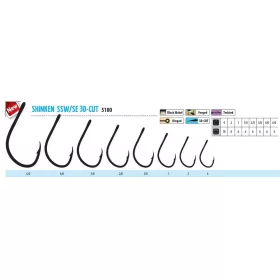 Trabucco Shinken Cut SSW S/E BN #2/0 Háčik na dravce 6ks