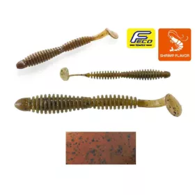   Tiemco Locoism Flexy Shad 7,6cm #102 GP/BKF Plasztik Csali 9db