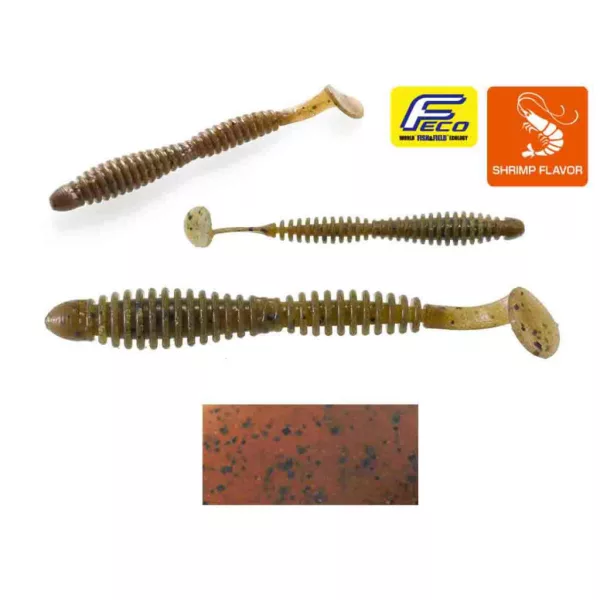 Tiemco Locoism Flexy Shad 7,6cm #102 GP/BKF Plasztik Csali 9db