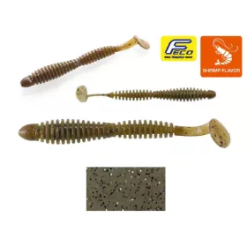   Tiemco Locoism Flexy Shad 7,6cm #160 Smoke/BK&SLF Plasztik Csali 9db