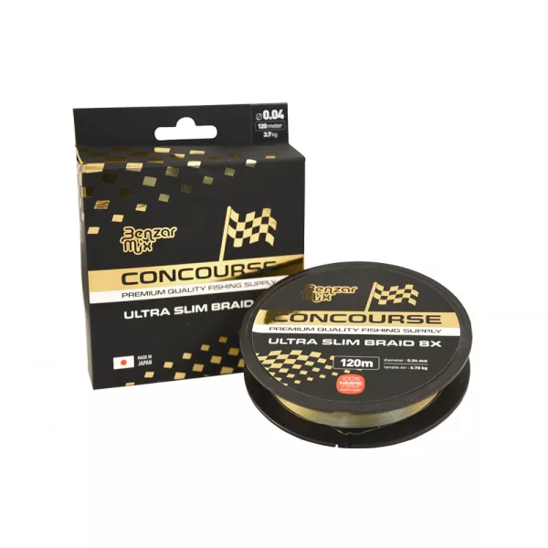 Benzar Concourse Ultra Slim 8X Braid 120m 0,100mm Pletená hlavná šnúra