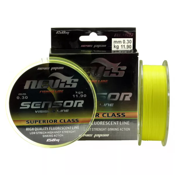 Nevis Sensor Fluo 150m 0.20mm Monofilný hlavný vlasec-Fluo žltá