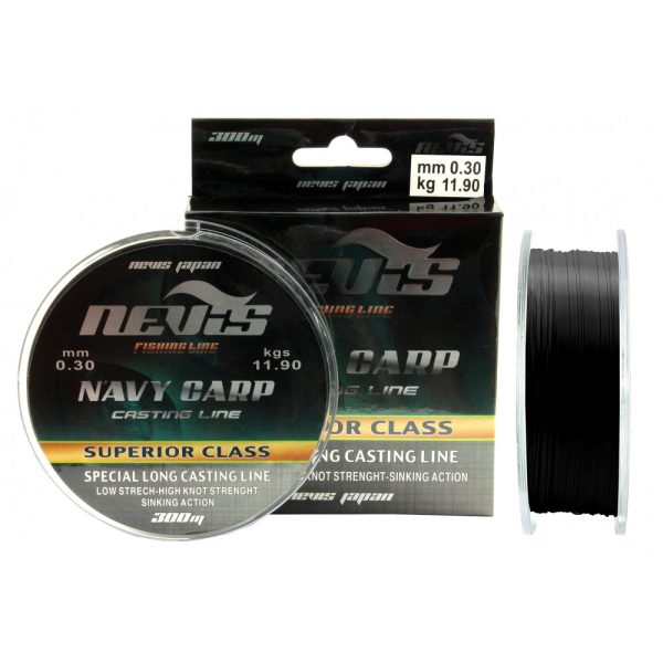 Nevis Navy Carp 150m 0.35mm Monofilný hlavný vlasec-Čierna