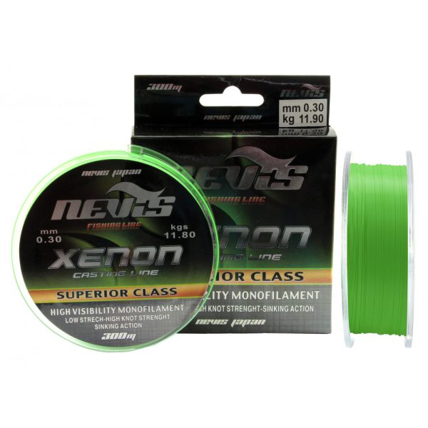 Nevis Xenon 600m 0.25mm Monofilný vlasec-Fluo zelená
