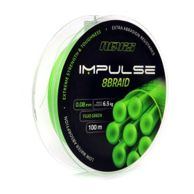   Nevis Impulse 8Braid 100m 0.08mm Pletený hlavný vlasec-Fluo zelená