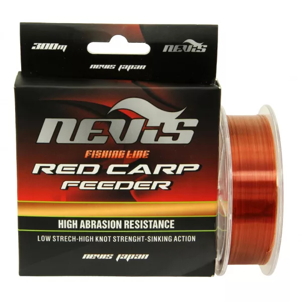 Nevis Red Carp Feeder 150m 0.20mm Monofilný hlavný vlasec-Priesvitná červená