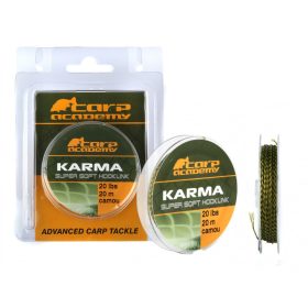   Carp Academy Karma Hooklink 20m 0.35mm 20lb Camo Pletená nadväzcová šnúra-Zelená