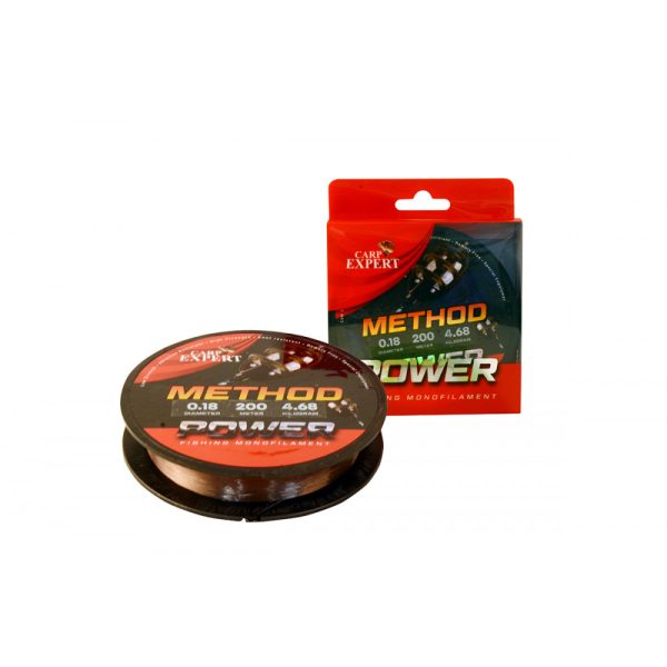 Carp Expert Power Method Feeder Hnedý 200m 0.18mm Monofilný hlavný vlasec